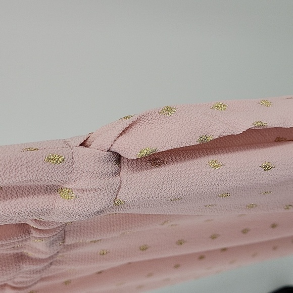 JUICY COUTURE Dress Midi Pink Gold Peachskin Foiled Cinched Halter Medium Sz XS - Picture 10 of 12